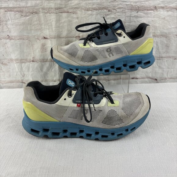 ON CLOUDSTRATUS 2.0 Running Men's 7 Frost / Niagara Blue Gray Athletic Sneakers - Picture 4 of 13